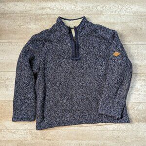 Orvis 1/4 Zip Sherpa Lined Sweater Men's Medium Blue Long Sleeve High Neck